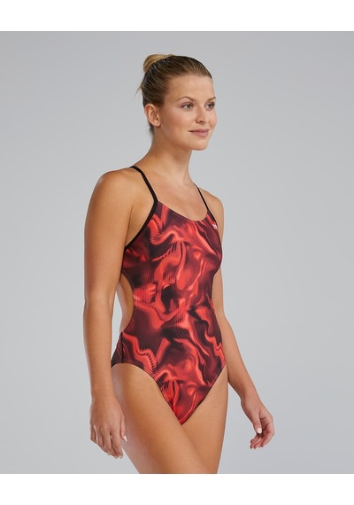 Tyr Durafast Elite Women's Cutoutfit Swimsuit - Waveform Kırmızı