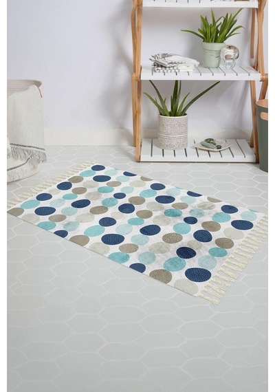 Banyo Halısı Dijital Baskılı Banyo Paspası 50x80 Polyester Kaymaz Tabanlı Duş Paspası 5706 Beyaz - Siyah