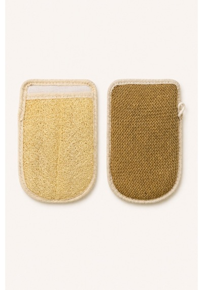 Çift Taraflı Eldiven Kabak Lifi 23x16 Cm Doğal Banyo Ve Peeling Lifi - 878794556