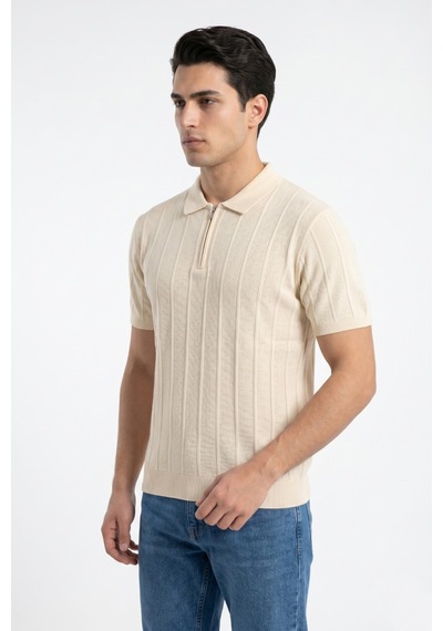 Baglan Erkek Spor Polo Yaka Triko Tişört Bgl-st05373 Ekru