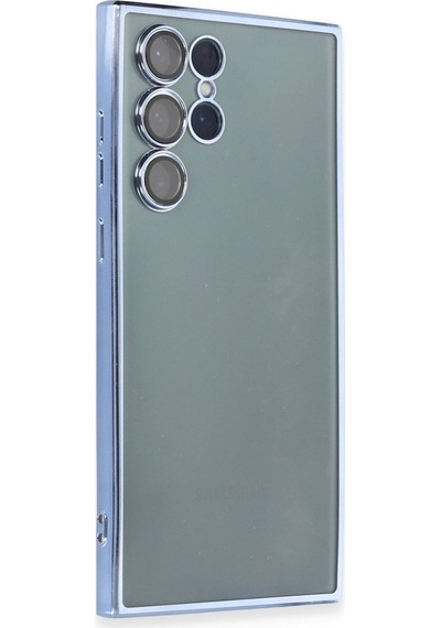 Newface Samsung Uyumlu Galaxy S22 Ultra Kılıf Razer Lensli Silikon - Açık Mavi Açık Mavi