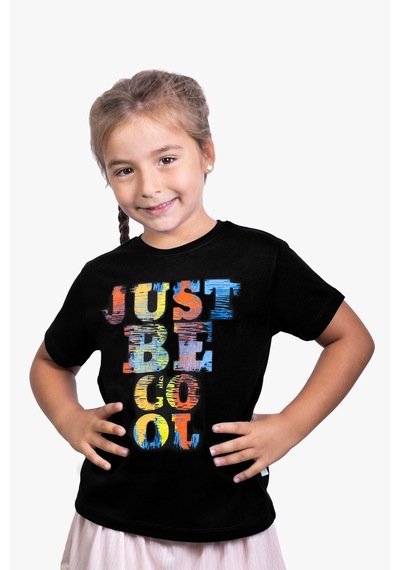 Little's World Just Be Cool Çocuk Tshirt Siyah