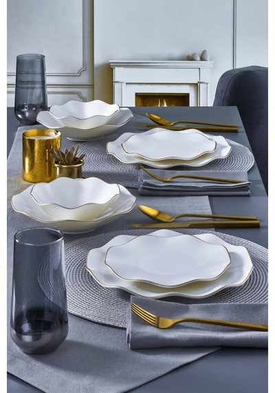 Güral Porselen Nesrin Nes24y430gd Gold 24 Parça 6 Kişilik Yemek Takımı - Outlet