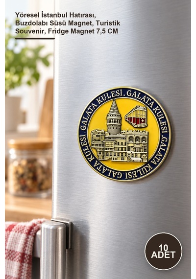 10 Adet Galata Kulesi Magnet Yöresel İstanbul Hatırası, Buzdolabı Süsü Magnet, Turistik Souvenir, Fridge Magnet 7,5 Cm