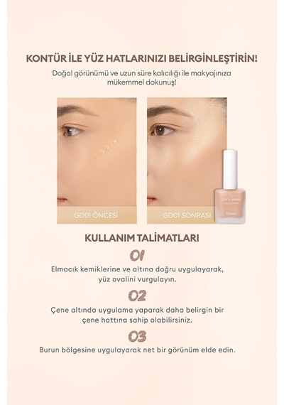 Şampanya Tonlu Likit Aydınlatıcı Parlak Görünüm Sunan Apieu Juicy Pang Highlighter Champaigne Gd01 Çok Renkli