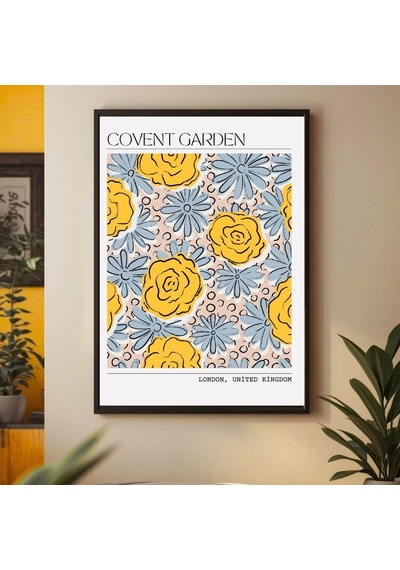 Besay Çiçek Desenli Covent Garden Duvar Posteri-estetik Dekoratif A2 Çerçevesiz