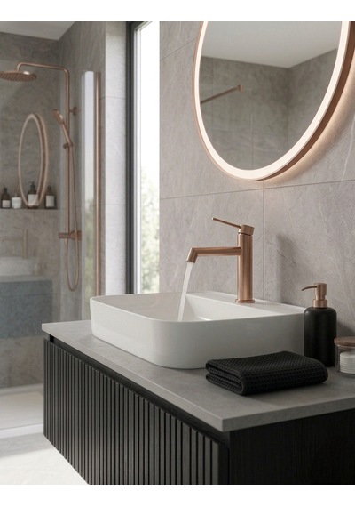 Slim Rose Gold Lavabo Bataryası