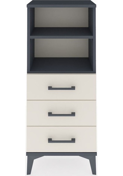 Arges Komodin 2 Raflı 3 Çekmeceli 44x30x106 Antrasit-aytaşı Antrasit