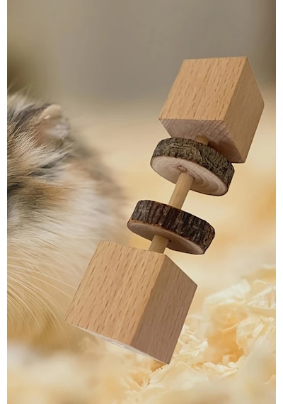 Doğal Ahşap Hamster Kemirme Oyuncak - Diş Sağlığı Bulmaca Besleyici