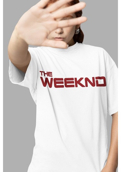 Sevbano Tasarım The Weeknd Baskılı Unisex Oversize Tasarım Rapper Tişört Beyaz