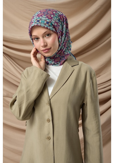 Silk Home Soft Eşarp 73093-10 Fuşya, Bebe Mavi, Lacivert, Gümüş