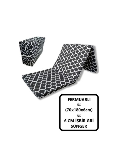 Lüks Katlanır Yatak 70x180x6 Cm Sünger Karaçatı Desen