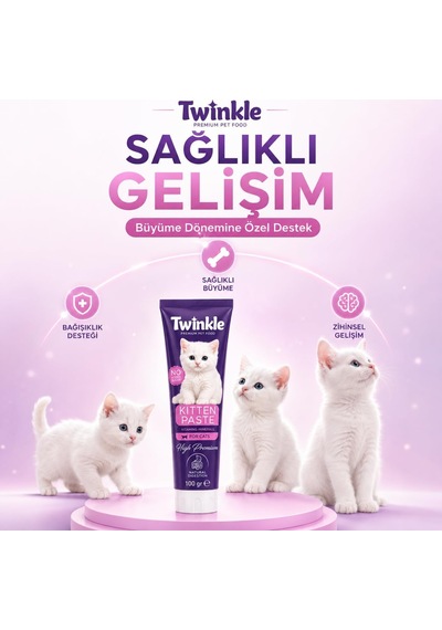 Twinkle Kitten Kedi Malt Macunu 100 Gr - Yavru Kediler İçin Vitaminli Malt - Sindirim Ve Gelişim Desteği - Taurinli Tamamlayıcı Yem