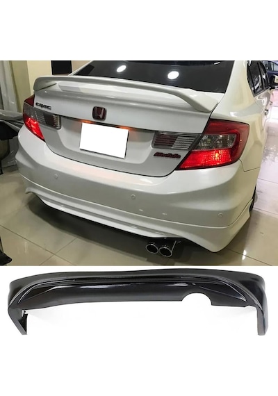 Honda Civic Fb7 Modulo Arka Ek Plastik Siyah Difüzör Çıkışsız 2012-2016 Arka-difizör-bodykit-ek
