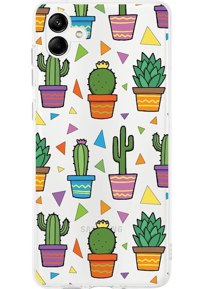 Samsung Galaxy A04 İle Uyumlu 1mm Slim Fit Water Color 4 Baskılı Şeffaf Kılıf Şeffaf