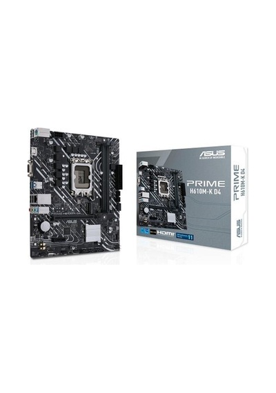 Asus Prıme H610m-k D4 Intel H610 Lga1700 Ddr4 3200 Dp Hdmı M2 Usb3.2 Matx Asus 5x Protectıon Iıı