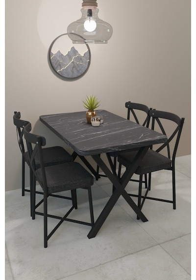 Modern Yemek Masası Takımı 70x110 Cm Oval Mutfak Masası & 4 Adet Tonet Model Kumaş Döşemeli Sandalye Bendir Modern Yemek Masası Takımı 70x110 Cm Oval Mutfak Masası & 4 Adet Tonet Model Kumaş Döşemeli Sandalye Bendir