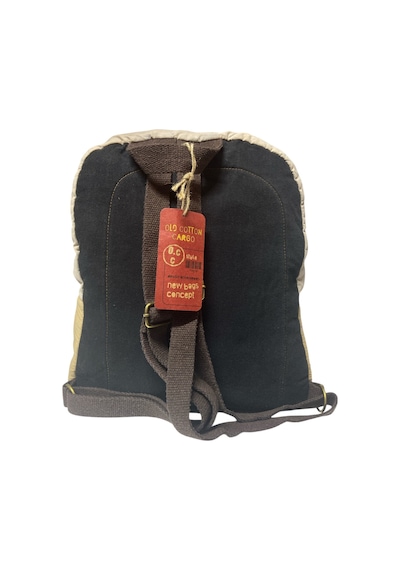 Old Cotton Cargo Kaliteli Tek Bölmeli Vintage Salaş Disayn Günlük Sırt Gezi Okul Kamp Çantası 32 Cm X 38 Cm Bej