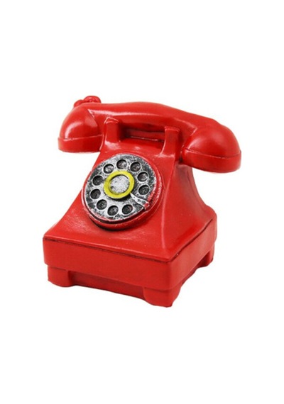 2 Adet Ankesörlü Telefon Biblosu Vintage Reçine Dekor, Nostaljik Çevirmeli Telefon Tasarımlı Kırmızı Masa Raf Süsü, Retro Ornament