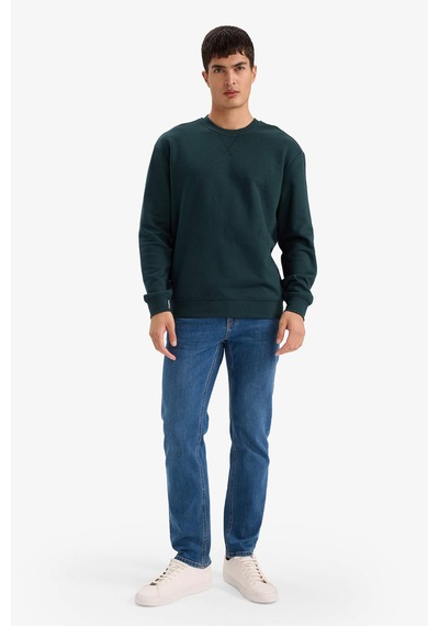 Defacto %100 Pamuk Basic Sweatshirt E8339AX26SP Yeşil