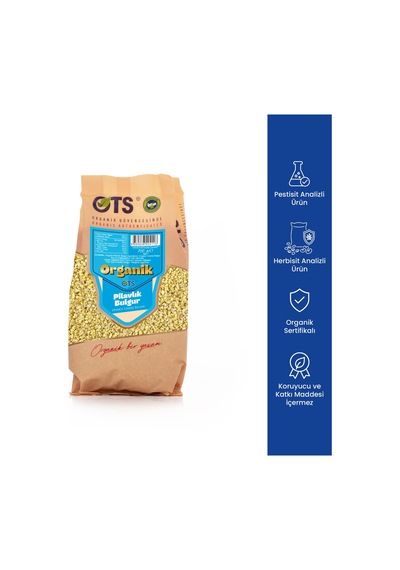 Ots Organik Pilavlık Bulgur 750 gr (Organik Sertifikalı, Pestisit Analizli)