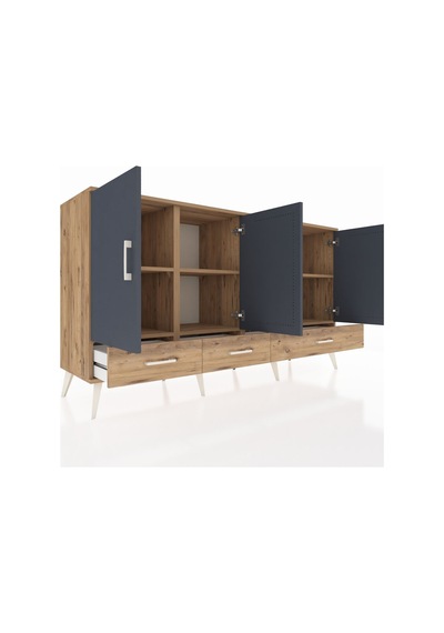 Kronos Konsol 6 Raflı 3 Çekmeceli 4 Kapaklı 176x59x99 Çam-antrasi Çam-antrasit/çam Kronos Konsol 6 Raflı 3 Çekmeceli 4 Kapaklı 176x59x99 Çam-antrasi Çam-antrasit/çam