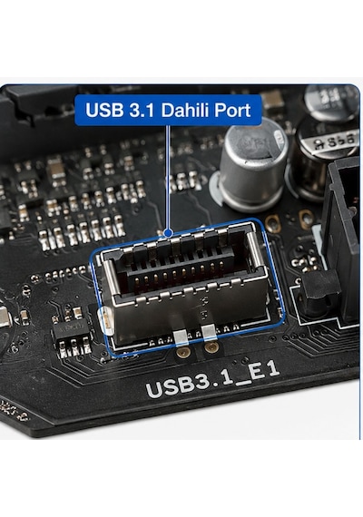 Alfais 6076 Type E To Type C Ön Panel Usb C Uzatma Kablosu Braket Adaptörü 3.1 Çevirici Dönüştürücü