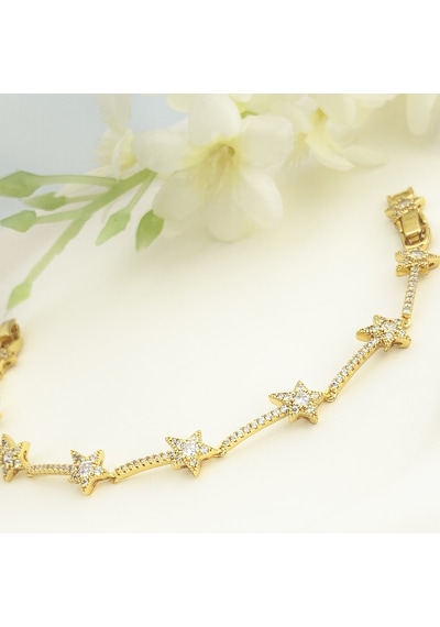 Su Yolu Bileklik Kadın Yıldızlı Bileklik Zirkon Taşlı Çelik Kararmaz Xuping Vip Seri 14 Ayar Gold Gold Su Yolu Bileklik Kadın Yıldızlı Bileklik Zirkon Taşlı Çelik Kararmaz Xuping Vip Seri 14 Ayar Gold Gold