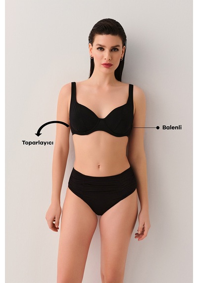 Suwen Balenli Bikini Üst Sbn26950012 Siyah