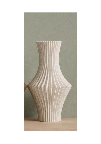 Modern Dekoratif Şık Vazo 20 Cm Mermer Desen Mermer Mermer