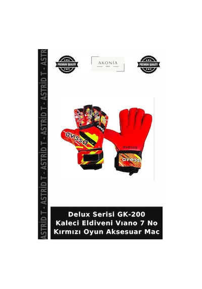 Delux Serisi Gk-200 Kaleci Eldiveni Vıano 7 No Kırmızı Oyun Aksesuar Mac