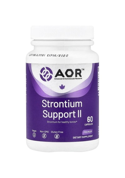 Advanced Orthomolecular Research Aor, Strontium Support Iı, 60 Capsules 341 Mg Per Capsule