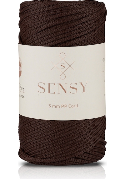 3 Mm - 250 Gr Polyester Makrome Ipi Kahverengi 120 M Polyester Makrome Ip Supla Ip Ve Çanta Ipliği