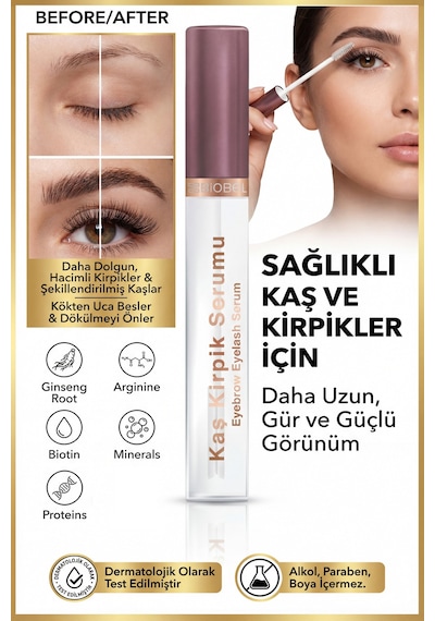 Kaş Kirpik Serumu 6 Ml Besleyici Bakım Yağı 6 Ml 2'li Set Diğer