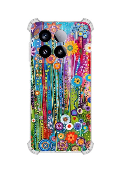 Printify Xiaomi Mi15 İle Uyumlu Düşlerin Dansı Serisi Folklorik Bahçe Tasarımlı Uv Baskılı Köşe Korumalı Antişok Kılıf Şeffaf