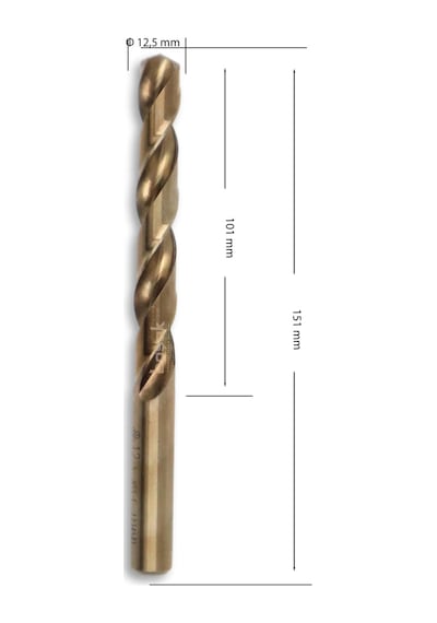 MTE 12,5 mm Paslanmaz Matkap Ucu Altın Seri HSS-E DIN 338