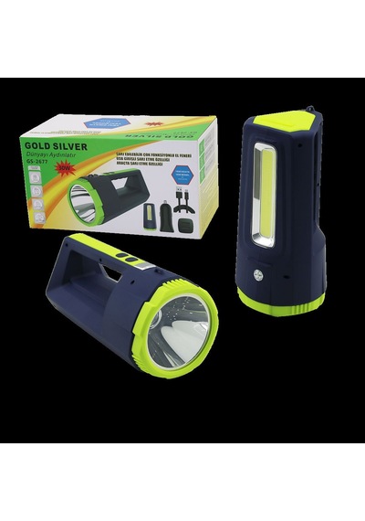 2in1 30w/10w Cob Led Usb & Oto Şarjlı El Feneri Projektör Çok renkli