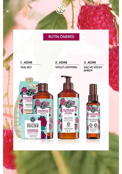 Yves Rocher Vücut Losyonu -nemlendirici Besleyici Enerjik Frambuaz Nane- Vegan-390ml