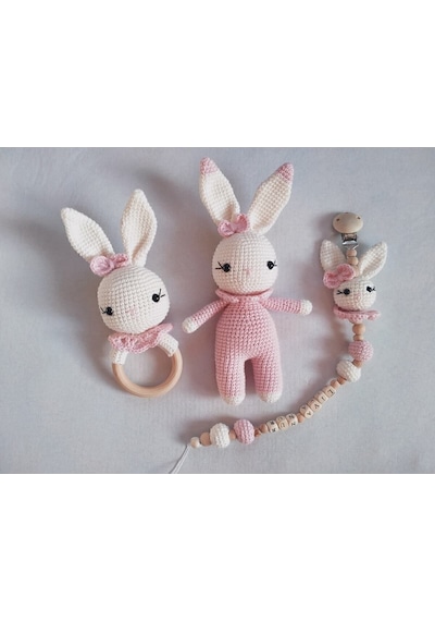 Amigurumi Kiz Tavsan Yenidoğan Set