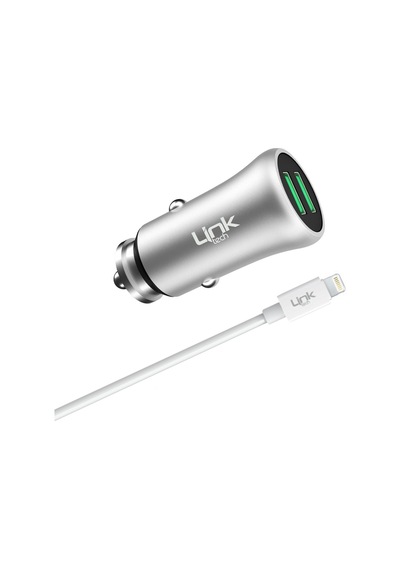 Linktech M582 Metal Araç Şarj Adaptörü ve Lightning Kablo Set 2.4 Siyah