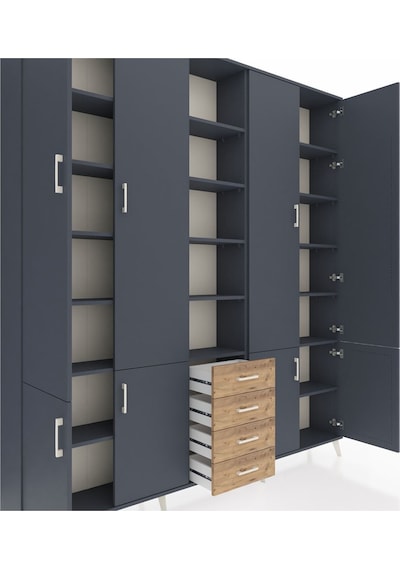 Arges Dolap 17 Raflı 4 Çekmeceli 8 Kapaklı 220x30x243 Antrasit-antrasit/çam Antrasıt/atlas Çam Arges Dolap 17 Raflı 4 Çekmeceli 8 Kapaklı 220x30x243 Antrasit-antrasit/çam Antrasıt/atlas Çam
