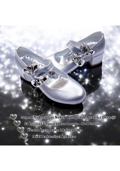 Beebron Ortopedik Topuklu Abiye Kız Çocuk Ayakkabı Glossy Series Abiayk2401 Baby Silver Gümüş Beebron Ortopedik Topuklu Abiye Kız Çocuk Ayakkabı Glossy Series Abiayk2401 Baby Silver Gümüş