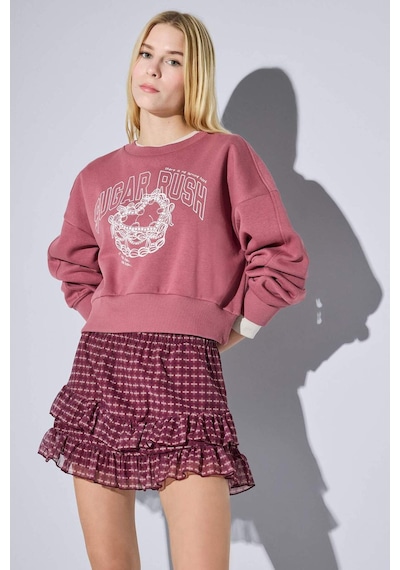 Defacto Coool Kareli Normal Bel Penye Astar Tül Mini Etek G3014ax25wnbr115 Bordo