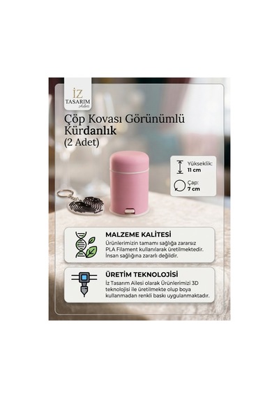 Çöp Kutusu Görünümlü Kürdanlık 2 Adet Kırmızı - 913426136