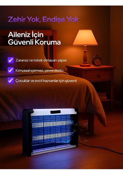 4+4w Çift Uva Ekolojik Işık Enerji Tasarruflu Sinek Tuzağı Elektr
