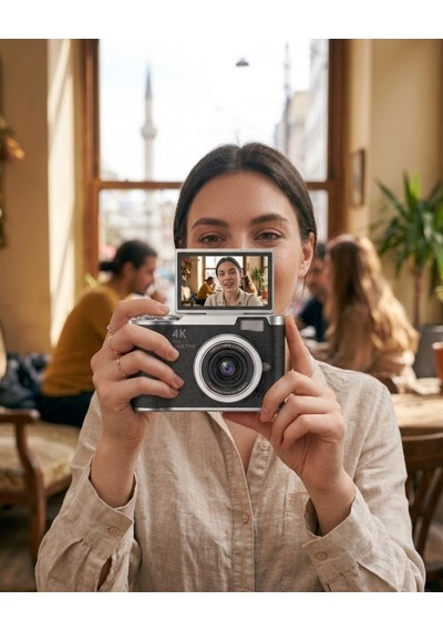 48 Mp Kompakt Dijital Kamera 4k Video 8x Zoom Ve Flip Ekran Selfie Vlog Uyumlu 1