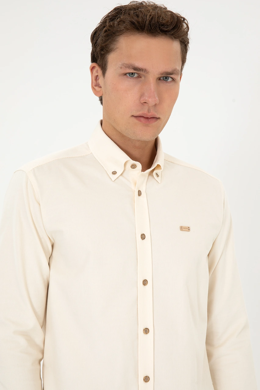 U.s. Polo Assn. Erkek Krem Gömlek Desenli 50315915-vr071 Krem
