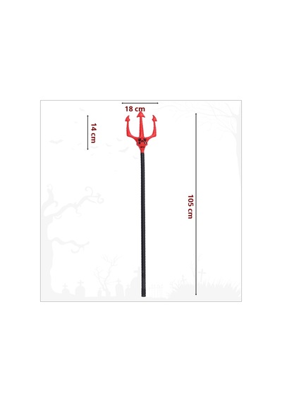 Halloween Kuru Kafalı Plastik Şeytan Çatalı, 105cm x 18cm