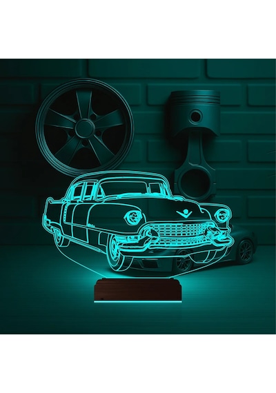 Luvivia Amerikan Klasik Araba Vintage 3d Lamba - Masa Gece Lambası Şeffaf