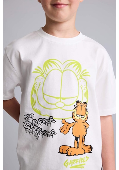 Defacto Garfıeld Lisanslı Regular Fıt 2li Beyaz Pijama Takımı Erkek Çocuk H8146a826hswt34 Beyaz-wt34